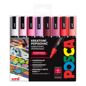 Posca sada popisovačů PC-5M, LOVE, 1,8 2,5 mm, teplých tónů