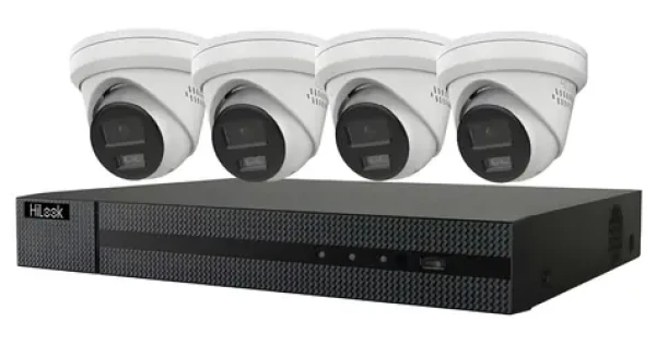 HiLook KIT Turret 2TB / Kamerový set / Smart Hybrid Light / 1x NVR-108MH-C/8P / 4x IPC-T280HA-LUF 8Mpix (301501876)