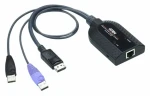 ATEN USB DisplayPort Virtual Media / Adaptér KVM / DisplayPort + USB + RJ-45 / 1920x1200 / černá (KA7189-AX)