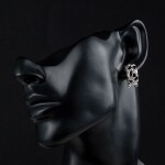 Náušnice Swarovski Elements Orfeo Silver, Černobílá