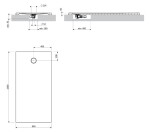 OMNIRES - Sprchová vanička AQUAROCK kompozit, protiskluzová, obdélníková 80 x 160 cm, bílá mat AQUAROCK80-160BM