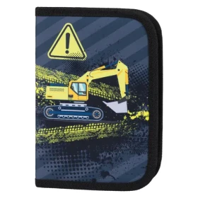 BAAGL Školní penál klasik dvě chlopně Bagr (A-31457)