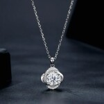 Stříbrný dvojitý náhrdelník Cristy 1 ct MOISSANITE + CERTIFIKÁT, Stříbrná 40 cm + 5 cm (prodloužení) certifikát GRA, hadřík na čištění stříbra, dárková krabička