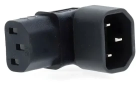 Nedis napájecí adaptér IEC-320-C14/C13 černý / Napájecí adaptér / Úhlový 90° / Vidlice C14 - zásuvka C13 (CEGB1190BK)