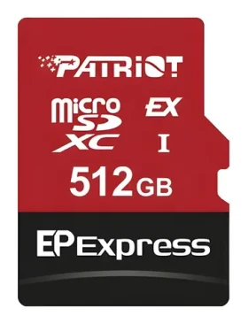 Patriot EP Express microSDXC 512 GB / Paměťová karta / UHS-I U3 / V30 / Class 10 / 800/600 MB/s (PEF512GEPEXMCX)