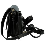 Luxusní dámská kožená crossbody kabelka Katana Flavia, černá