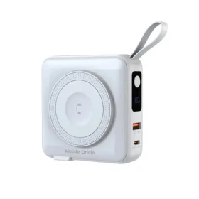 Mobile Origin Powerbank Travel Charger bílá / Lightning / USB-C Cable / MagSafe / AW/ iPhone Compatible (PBT-03L-WHT)