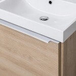 Mereo Mailo, koupelnová skříňka s umyvadlem z litého mramoru 101 cm, dub Riviera, elox AL madlo CN522MA