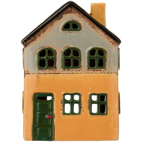 Ib Laursen Keramický svícen Nyhavn Green Windows, žlutá barva, keramika