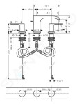 HANSGROHE - Vivenis Umyvadlová baterie s výpustí, 3-otvorová instalace, EcoSmart, chrom 75033000