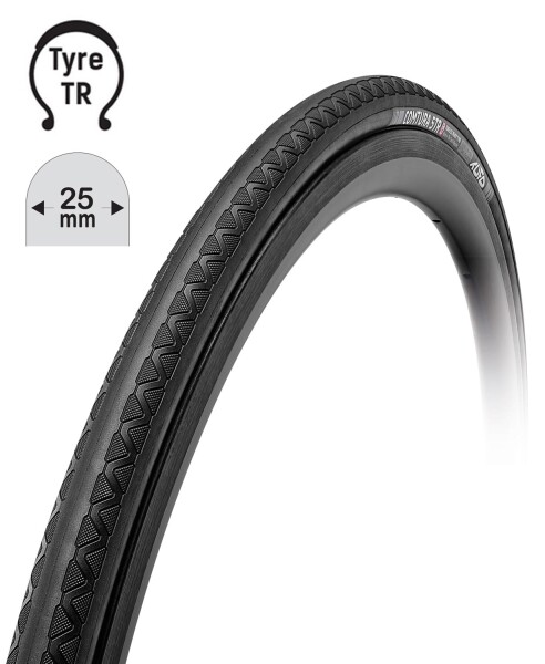Plášť TUFO Comtura 5TR25, 700 x 25C, kevlar, bezdušový černý