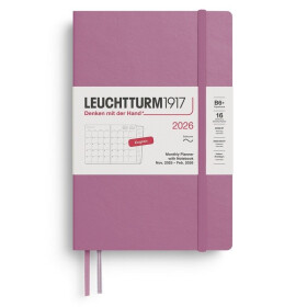 Monthly Planner & Notebook 2026 Paperback (B6+) 16 Months Dusty Rose