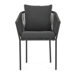 Zahradní židle, hliník, látka, šedá, AZC-C1179 GREY