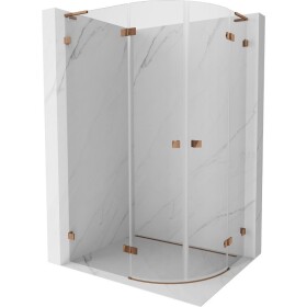 MEXEN/S - Lunar L sprchový kout čtvrtkruh křídlový levá 100 x 90, transparent, růžové zlato 833L-100L-090P-60-00
