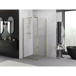 MEXEN/S - Exo sprchový kout dveře křídlové 90 x 90, transparent, zlato 819-090-090-50-00