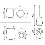 Nimco TABO sada TAUPE matná Dávkovač, pohárek, WC kartáč TA SET-07