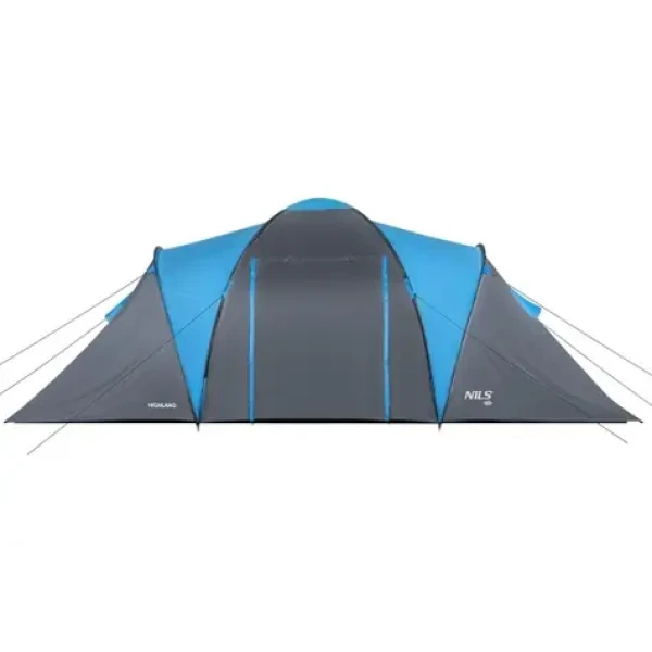 NILS Camp NC6031 Highland modro-šedý / Rodinný stan / pro 6 osob / 180+210+180 x 210 x 200 cm / vodní sloupec: 4000mm (5907695518894)