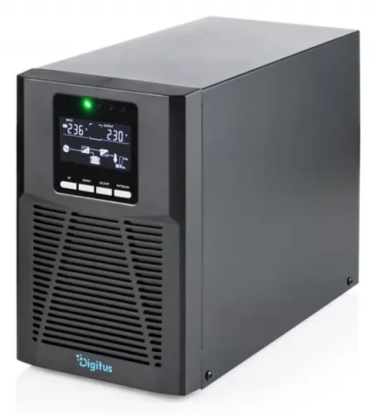 Digitus UPS Tower OnLine 1000VA černá / Záložní zdroj UPS / 1000 VA / 1000 W / 4x IEC C13 / USB / RS-232 (DN-170130)