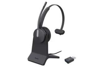 Yealink WH64 Hybrid černá / Mono náhlavní souprava / DECT Bluetooth 5.2 / nabíjecí stojánek / dosah 150 m (1208740)