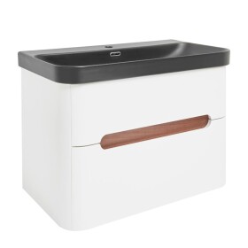 Koupelnová skříňka s umyvadlem SAT Fusion 77,5x53x45 cm bílá matná mat SATFUSION280WBKM SATFUSION280WBKM