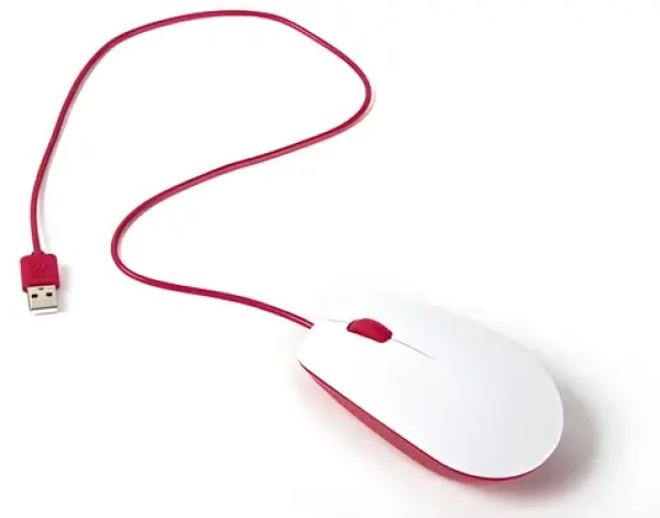 Raspberry Pi Mouse bílá, červená / Myš / optická / USB / 3 tlačítka (RB-MAUS01W)