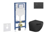 GEBERIT - Duofix Set předstěnové instalace, klozetu Oudee a sedátka softclose, tlačítko Sigma20, černá lesk/černá mat SANI11CA5506