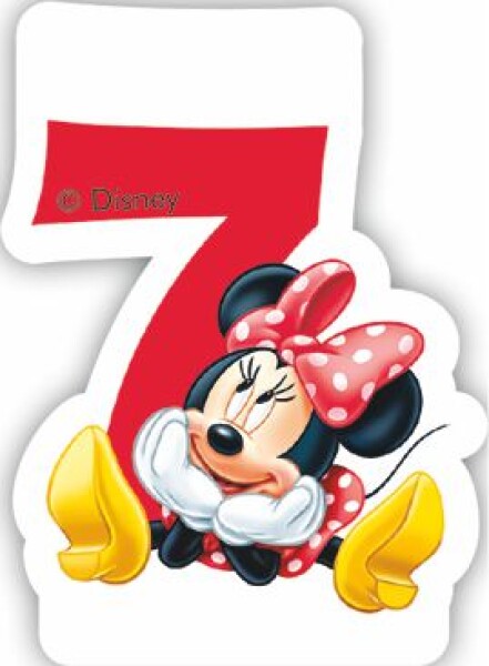 Procos Minnie dortová svíčka bílá s červeným 7 Procos Minnie dortová svíčka bílá s červeným 7