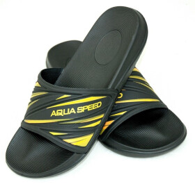 AQUA SPEED Plavecká obuv do bazénu Idaho Black/Yellow Pattern 18