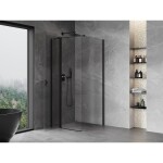 MEXEN/S - Mist T sprchový kout dveře křídlové 85 x 85, transparent, černá 8A4T-085-085-70-00