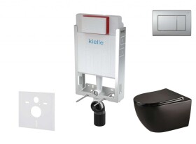 Kielle - Genesis Set předstěnové instalace, klozetu Gaia, sedátka softclose a tlačítka Gemini III, matný chrom 30505SZ45