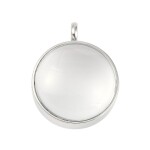 Přívěsek - nerezový medailonek se sklem - kulatý - 24 mm - 1 ks