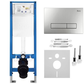 REA - Podomítkový Instalační Set Slim 024N pro WC s Tlačítkem HD Satin KPL-E1635