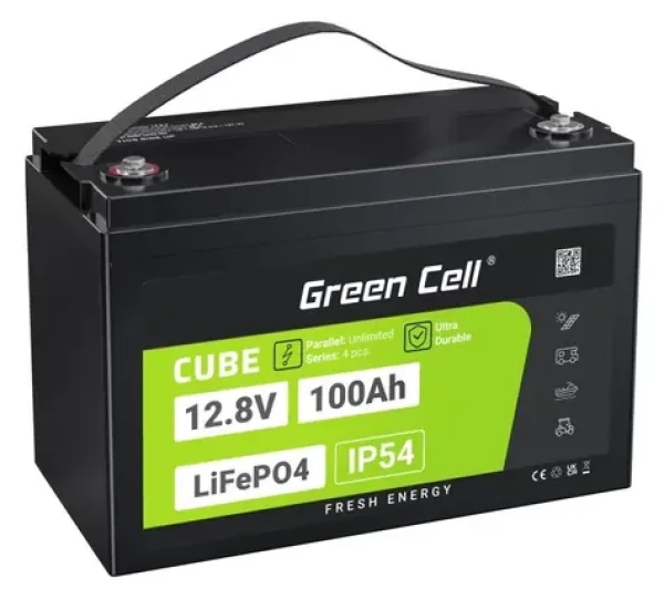 Green Cell LiFePO4 baterie 12.8V / Baterie do UPS / 100 Ah / 1280 Wh / max. 150 A (LFPGC12V100AH)