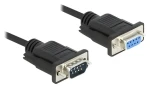 DeLock RS-232 Sub-D9 samec - Sub-D9 samice 2 m černá / Sériový kabel / PVC plášť (86579)