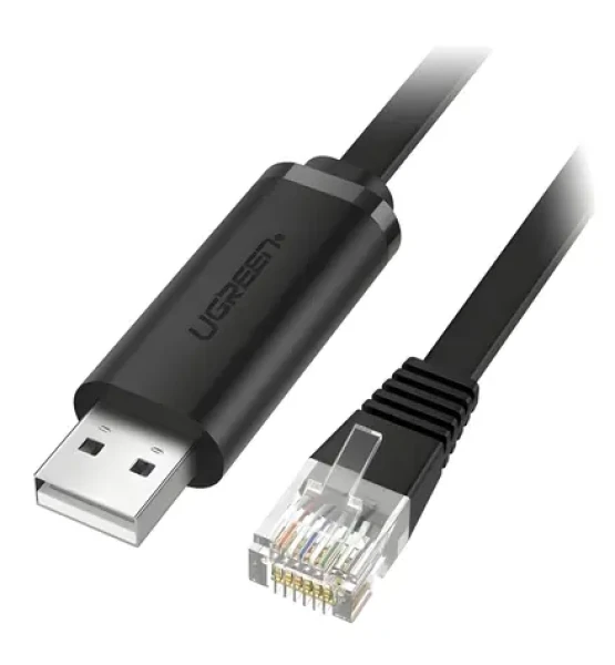 Ugreen CM204 konzolový kabel USB - RJ45 černá / Konzolový kabel / 3 m (60813)