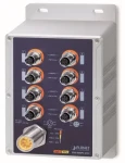 Planet vodotěsný PoE switch 8x FE M12 IP67 / Switch / 8x PoE 802.3at 180 W / -40 až 75 °C / 12-56 VDC (ISW-808PT-M12)