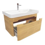 Koupelnová skříňka s umyvadlem SAT Fusion 77,5x43x45 cm dub medový mat SATFUSION80DMUBA SATFUSION80DMUBA