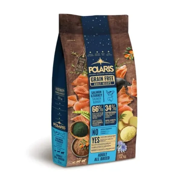 POLARIS Granule pro psy losos, krůta / 12 kg / pro dospělé psy / bez obilovin