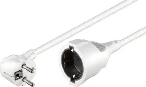 MicroConnect Prodlužovací kabel Schuko s bezpečnostní zástrčkou M-F 2m bílá (PE140200W)
