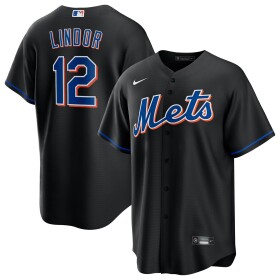 Nike Pánský dres New York Mets MLB Francisco Lindor #12 - Černá Velikost: XL