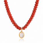 ELENYS Red Agate | Náhrdelník s pravým přírodním červeným achátem Délka náhrdelníku: 41+5 cm / max. 46 cm