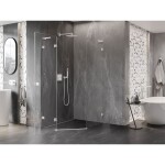 MEXEN/S - Lunar L sprchový kout pětiboký křídlový levá 80 x 90, transparent, bílá 831L-080L-090P-20-00-L