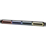 Intellinet 24-Port Cat6a Patchpanel geschirmt 1HE Kabeleinführung 90° abgewinkelt schwarz 24 portů patch panel 483 mm (1