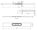 I-Drain - AIO Sprchový žlab s hydroizolací, délka 95 cm, s roštem, metalická černá ID5A09501AIO1.MB