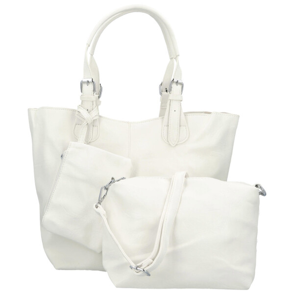 Trendy dámský koženkový set kabelek Catia, bílý