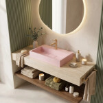 REA - Umyvadlo GOYA PINK na desku 60 CM - konglomerát REA-U4411