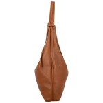 Trendy dámská kožená kabelka na rameno Anestis, koňaková