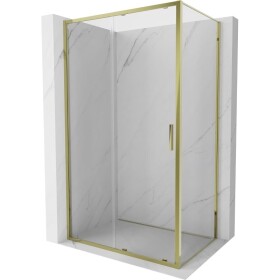 MEXEN/S - Exo sprchový kout, posuvné dveře 105 x 70, transparent, zlato 8151-105-070-50-00