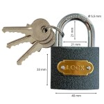 Zámek visací ocelový, 40 mm