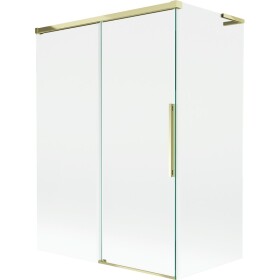 MEXEN/S - Rox L vanová zástěna 2-křídlová posuvná 120 + 70 x 150, transparent, zlatá 8C9L-120-070-50-00